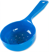 Measure Miser® 8 oz Perforated Portion Control Serving Spoon, Short Handle, Blue