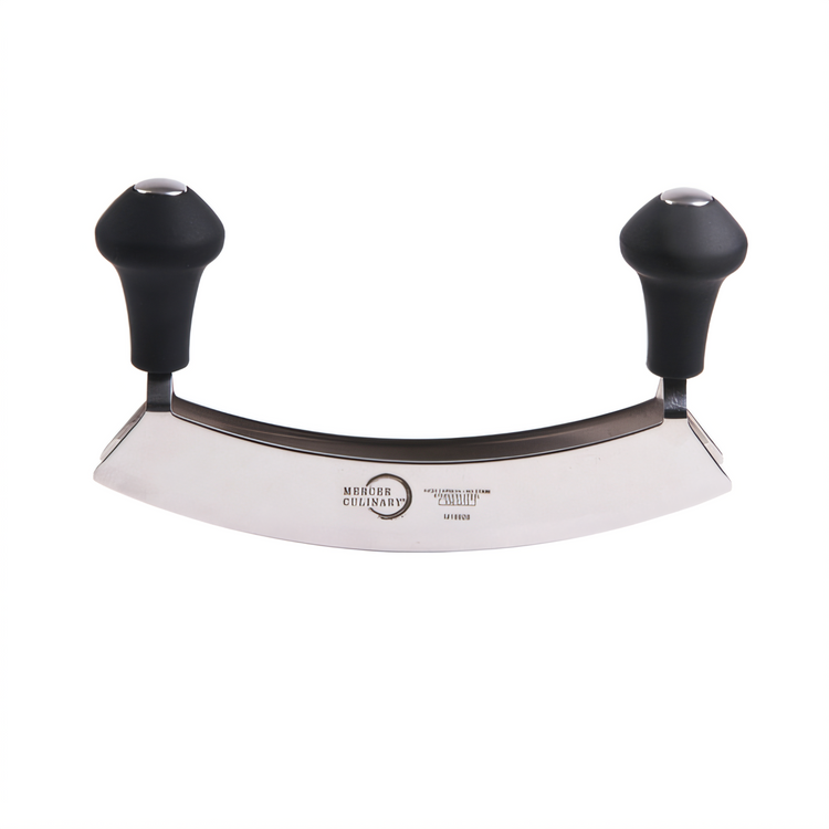 Product image #1 for Mercer Culinary 8 Inch Double-Blade Mezzaluna Chopping Knife with Rubberized Knob Handles
