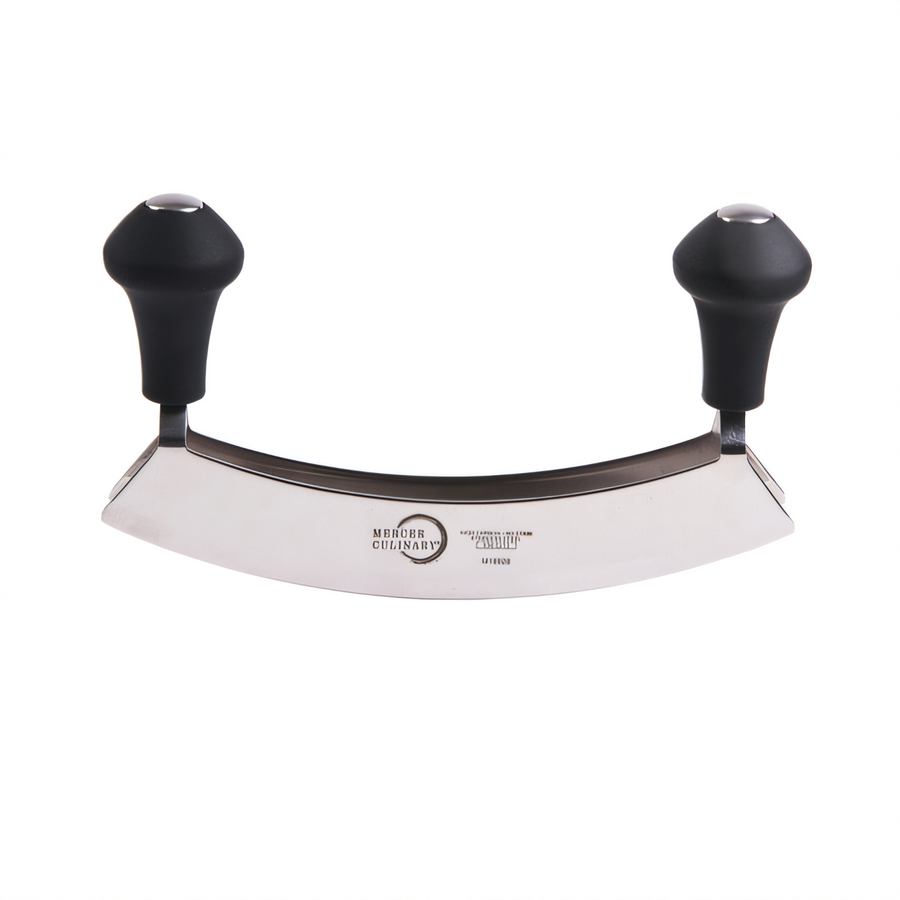 Product image #1 for Mercer Culinary 8 Inch Double-Blade Mezzaluna Chopping Knife with Rubberized Knob Handles