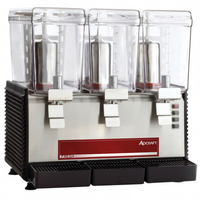 Adcraft Triple-Bowl Countertop Refrigerated Drink Dispenser, 3 x 3-Gallon, Black/Silver