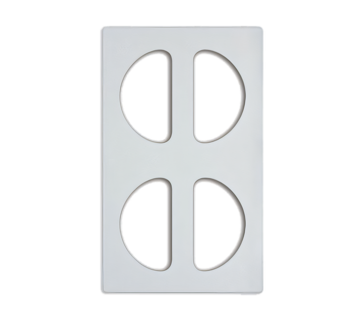 Product image #1 for Vollrath Miramar Half Oval Decorative Pan Template Adapter Plate for 4 Pans, White Stone
