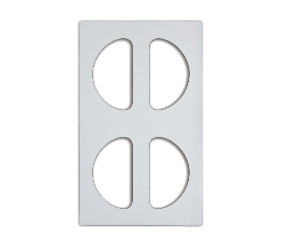 Product image #1 for Vollrath Miramar Half Oval Decorative Pan Template Adapter Plate for 4 Pans, White Stone
