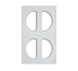 Thumbnail image #1 for Vollrath Miramar Half Oval Decorative Pan Template Adapter Plate for 4 Pans, White Stone
