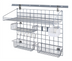 Thumbnail image #1 for Quantum Store Grid Medium-Duty Wall-Mounted Shelving Starter Kit with Shelf, Basket, Hooks and Clear Bin