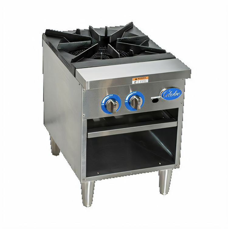Product image #1 for Globe Single-Section Heavy-Duty Stainless Steel Gas Stock Pot Range with 2-Ring Cast Iron Grate