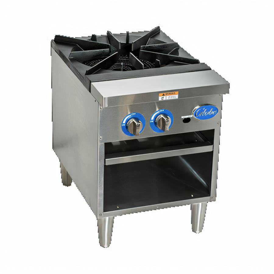 Product image #1 for Globe Single-Section Heavy-Duty Stainless Steel Gas Stock Pot Range with 2-Ring Cast Iron Grate