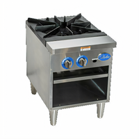 Globe Single-Section Heavy-Duty Stainless Steel Gas Stock Pot Range with 2-Ring Cast Iron Grate