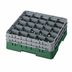 Thumbnail image #2 for Cambro Camrack® Full-Size Low-Profile 25-Compartment Glass Rack with 2 Soft Gray Extenders, Sherwood Green
