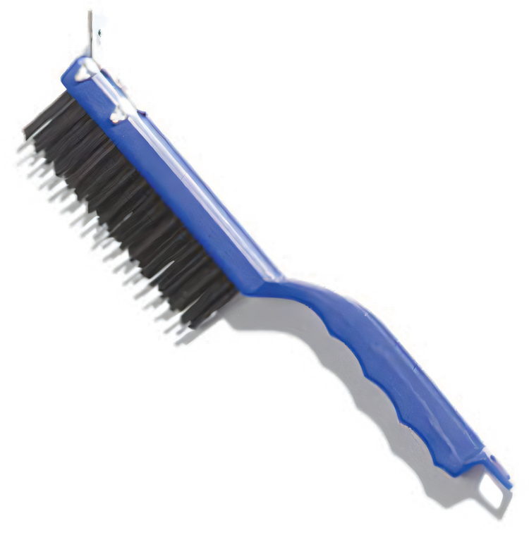 Product image #1 for Carlisle Sparta® Scratch Brush and Scraper with Carbon Tempered Steel Bristles, Pistol-Grip Handle, 11-1/2 Inch, Blue