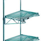 Thumbnail image #1 for Quantum WC54-CB2424P Wall-Mounted Cantilever Starter Unit with 3 Wire Shelves, 54-Inch Posts and Green Epoxy Antimicrobial Finish