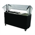 Thumbnail image #1 for Advance Tabco Triumph Supreme Ice-Cooled Portable 4-Pan Food Buffet Table with Double-Sided Sneeze Guard, Enclosed Base, and Black Vinyl-Clad Finish