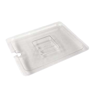 Crestware 1/4 Size Clear Slotted Polycarbonate Food Pan Cover with Handle