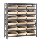 Thumbnail image #1 for Quantum 1839-110 Stationary Wire Shelving Unit, 7 Shelves with 18 Bins, Galvanized Steel, 36"W x 18"D x 39"H