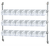 Thumbnail image #1 for Quantum Wall-Mounted Cantilever Bin Holder Starter Unit with 18 Clear Bins, 48