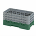 Thumbnail image #2 for Cambro Camrack Half-Size 17-Compartment Glass Rack with 3 Soft Gray Extenders, Sherwood Green