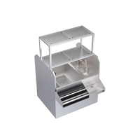 Krowne Royal Series 42-Inch Pass-Thru Underbar Ice Bin/Cocktail Station with Left Ice Bin, 10-Circuit Cold Plate, Double Speed Rail, and Blender Shelf