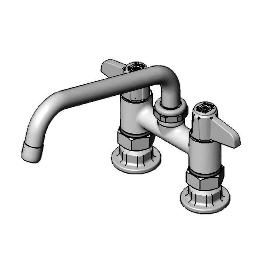 Product image #1 for T&S Brass equip 4-Inch Center Deck Mount Mixing Faucet with 8-Inch Swing Nozzle and Lever Handles