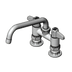 Thumbnail image #1 for T&S Brass equip 4-Inch Center Deck Mount Mixing Faucet with 8-Inch Swing Nozzle and Lever Handles