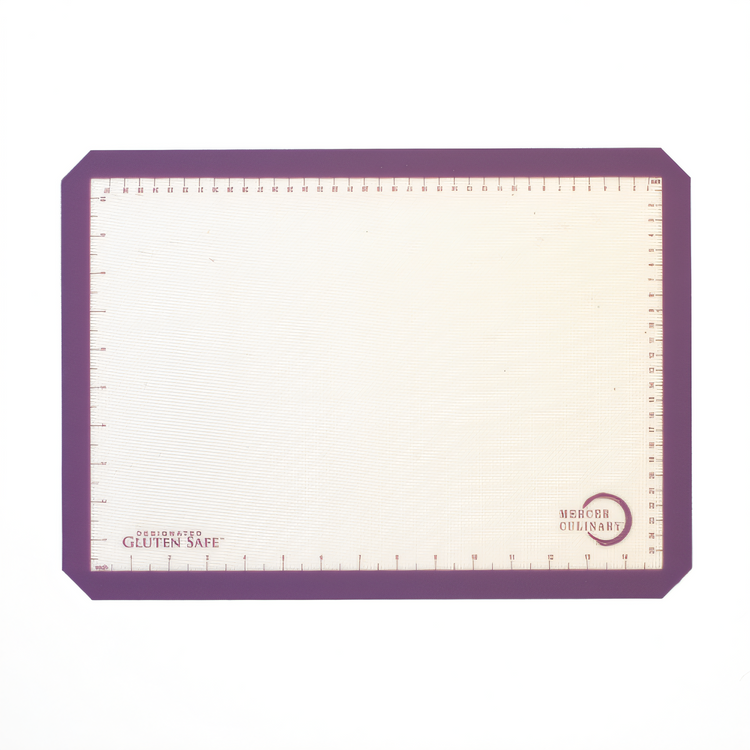 Product image #1 for Mercer Silicone Half-Size Bake Mat with Printed Measurements — Purple Border, 11-7/8" x 16-1/2"