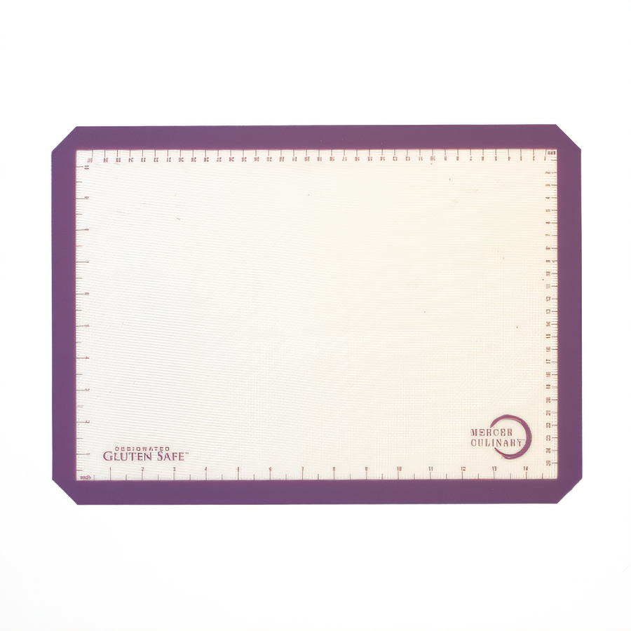 Product image #1 for Mercer Silicone Half-Size Bake Mat with Printed Measurements — Purple Border, 11-7/8" x 16-1/2"