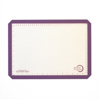 Mercer Silicone Half-Size Bake Mat with Printed Measurements — Purple Border, 11-7/8