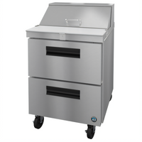 Hoshizaki Steelheart 27-Inch One-Section Sandwich Top Refrigerator with 2 Drawers and 8-Pan Top