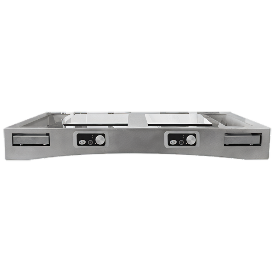 Product image #1 for TableCraft Double Induction Countertop Station Kit with Cooling Plates, Brushed Finish, Translucent Clear Duracoat