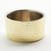 American Metalcraft 17 oz Hammered Gold Double Wall Stainless Steel Round Serving Bowl