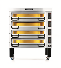 PizzaMaster PM 914ED Full-Size 4-Deck Electric Stone Hearth Pizza Oven with Ceramic Clay Stones