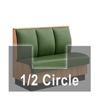 Thumbnail image #1 for ATSMFG ATS AT&S-AHC-KR36-3CH GR7 Karender Half Circle Booth, single, 48" x 90" x 48" long x 36" high, 3-channel back, Upholstery and foam fitted over