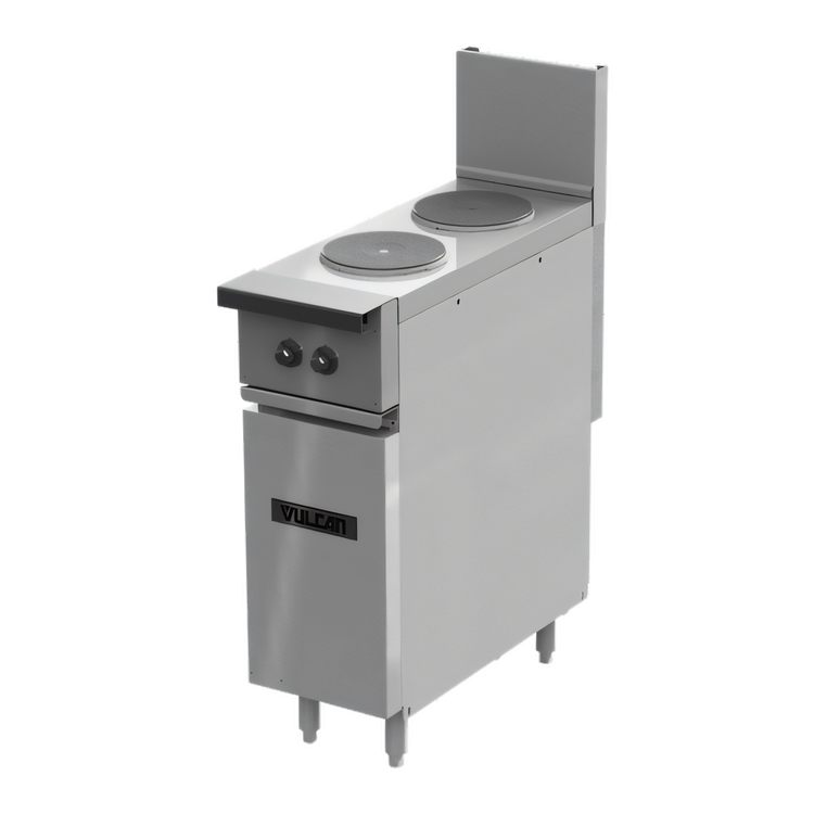 Product image #1 for Vulcan Expando 12-Inch Electric Restaurant Range with 2 French Plates, 240V, Enclosed Base