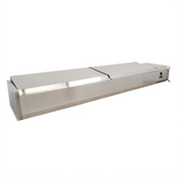 46-Inch Countertop Refrigerated Topping Rail with Stainless Steel Cover