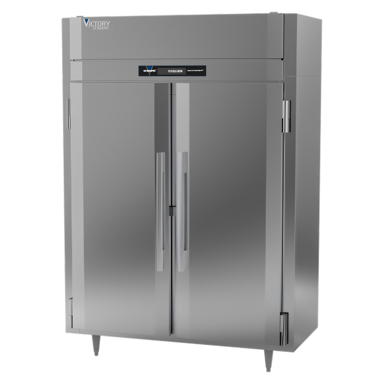Product image #1 for Victory UltraSpec Shallow Depth Two-Section Solid Door Reach-In Freezer, Self-Contained, Top-Mounted, 41.35 Cu. Ft.