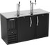 Thumbnail image #1 for Beverage Air 58-Inch Draft Beer Cooler with 3-Keg Capacity, 2 Doors, and Single & Dual Faucet Towers
