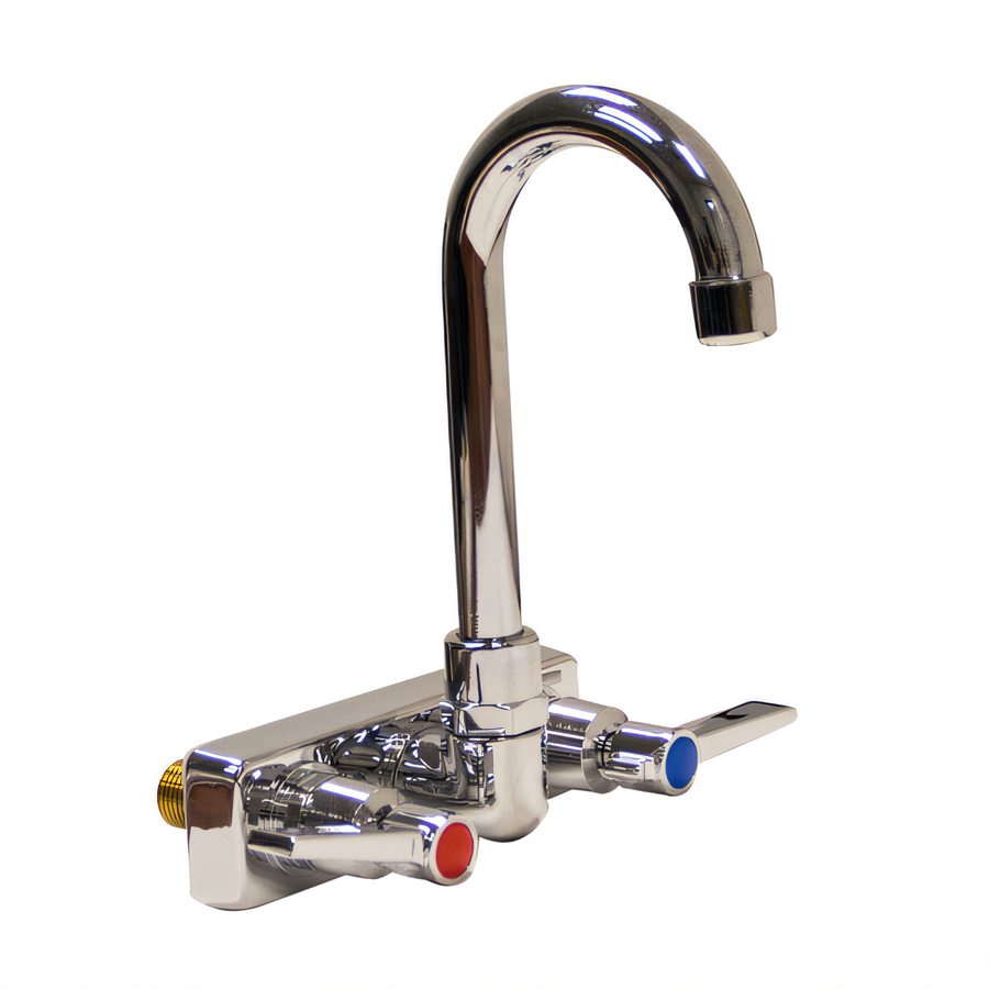 Product image #1 for Advance Tabco Lead-Free Splash-Mounted Commercial Faucet with 3-1/2-Inch Gooseneck Spout, 4-Inch Centers