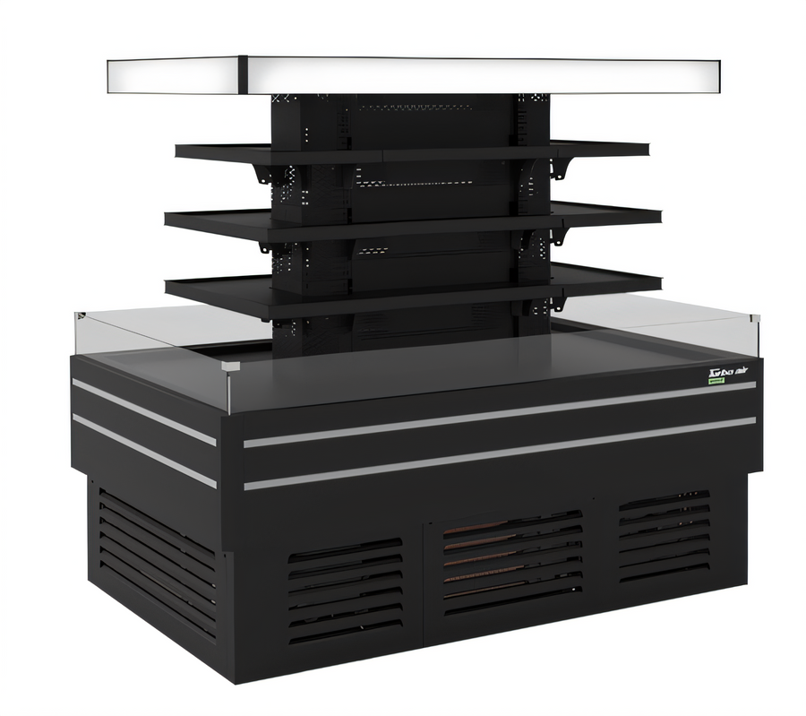 Product image #1 for Turbo Air 35.01 Cu. Ft. Island Self-Serve Refrigerated Merchandiser, 72-3/8-Inch Wide, 3-Tier, Self-Contained, Black