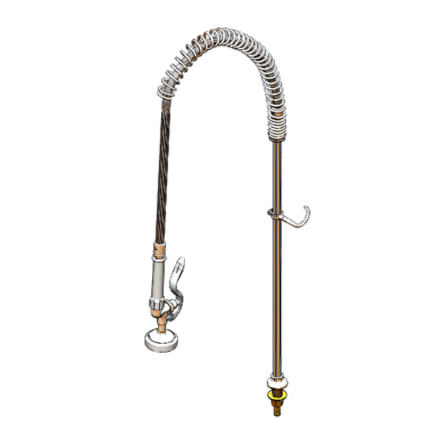 Product image #1 for T&S Brass Single-Hole Deck Mount Dummy Pre-Rinse Unit with 24-Inch Riser and 44-Inch Flexible Hose