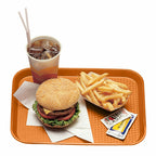 Thumbnail image #1 for Cambro 1216FF166 Fast Food Tray, 11-7/8" x 16-1/8", Rectangular, Rigid Bottom, Textured, Polypropylene, Orange Case of 24