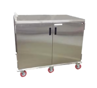 Economy Enclosed Mobile Patient Tray Cart, 24-Tray, Two-Door, Stainless Steel