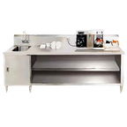 Thumbnail image #1 for Advance Tabco BEV-30-96L 96-Inch Stainless Steel Beverage Table with Left Sink, Urn Trough, and Enclosed Base