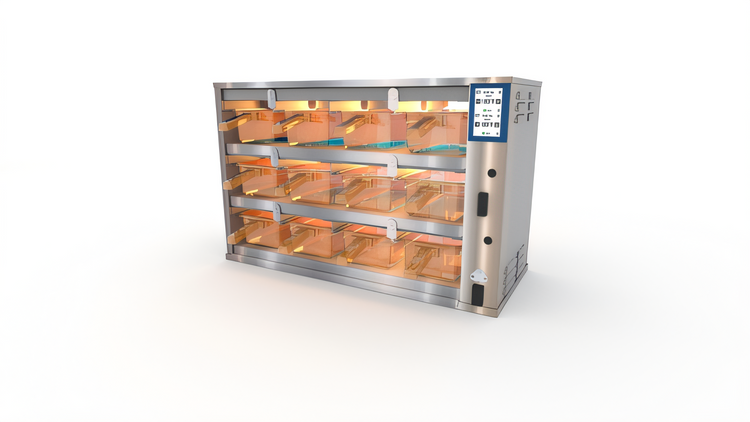 Product image #1 for Duke ReadyFlex RFHU-34-4 3x4 Compartment 4-inch Deep Hot Holding Cabinet with Touchscreen Control