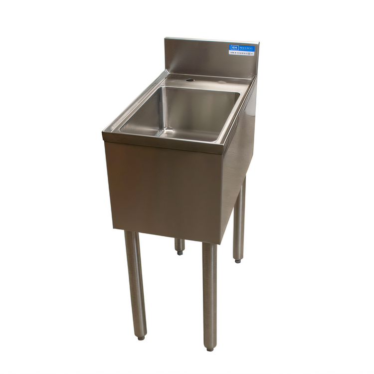Product image #1 for BK Resources Underbar Stainless Steel Dump Sink with 1 Compartment and 10 Inches Wide x 14 Inches Front-to-Back x 6 Inches Deep Bowl