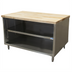 Thumbnail image #1 for BK Resources 60 Inch x 36 Inch Hard Maple Top Chef Table with Open Front Stainless Steel Cabinet Base