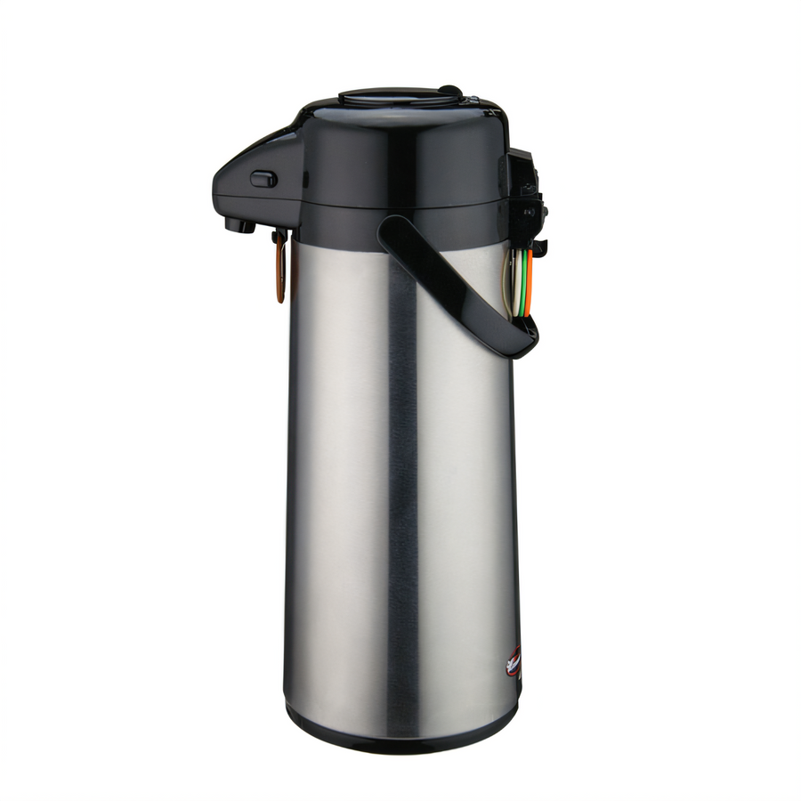 Product image #1 for Winco 2.5 Liter Stainless Steel Push Button Airpot with Glass Liner