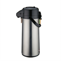 Winco 2.5 Liter Stainless Steel Push Button Airpot with Glass Liner