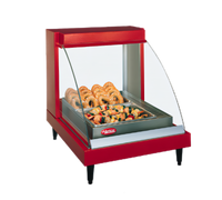 Hatco Glo-Ray Designer Heated Display Case with Humidity, Curved Glass Countertop Hot Food Display, 1-Pan Single Shelf