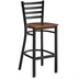 Thumbnail image #1 for Commercial Bar Height Metal Ladder Back Chair with Walnut Wood Seat