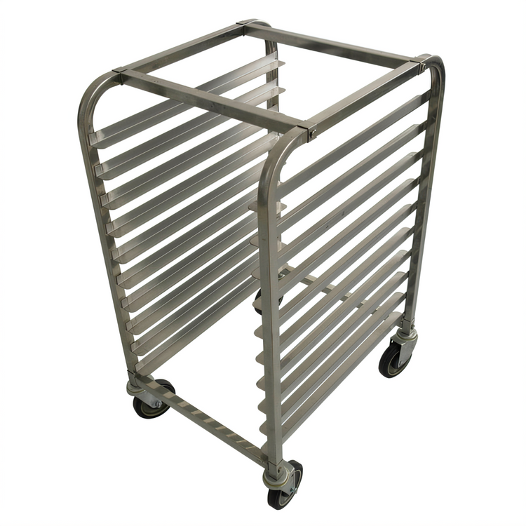 Product image #1 for Klinger's Trading Mobile Half-Height End-Loading Aluminum Sheet Pan Rack for 10 Full-Size 18 x 26 Inch Pans