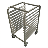 Klinger's Trading Mobile Half-Height End-Loading Aluminum Sheet Pan Rack for 10 Full-Size 18 x 26 Inch Pans