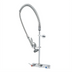 Thumbnail image #1 for T&S Brass EasyInstall Wall-Mount Workboard Pre-Rinse Unit with Spring Gooseneck, 8-Inch Centers, 1.15 GPM Spray Valve